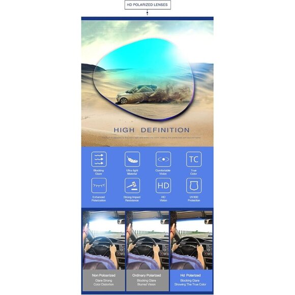 Mens Silver Mirrored Lens Al-Mg Metal Frame Polarized Fishing Golf Goggles - Picture 6 of 12